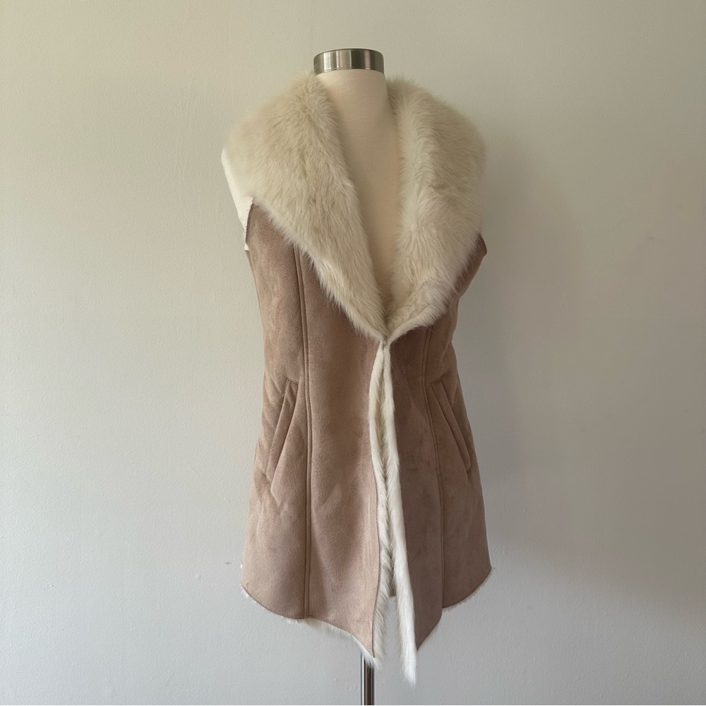 New J. McLaughlin Faux Fur Shearling Style Vest S